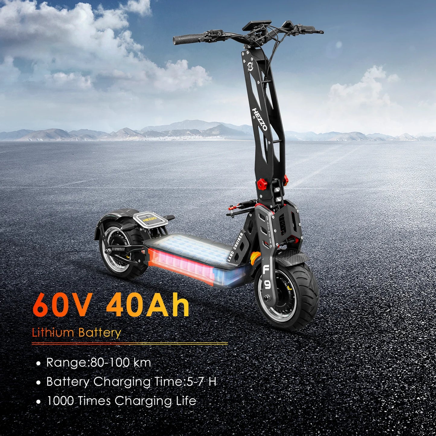 HEZZO F9 60v 8000w Dual Motors Electric off-road Scooter