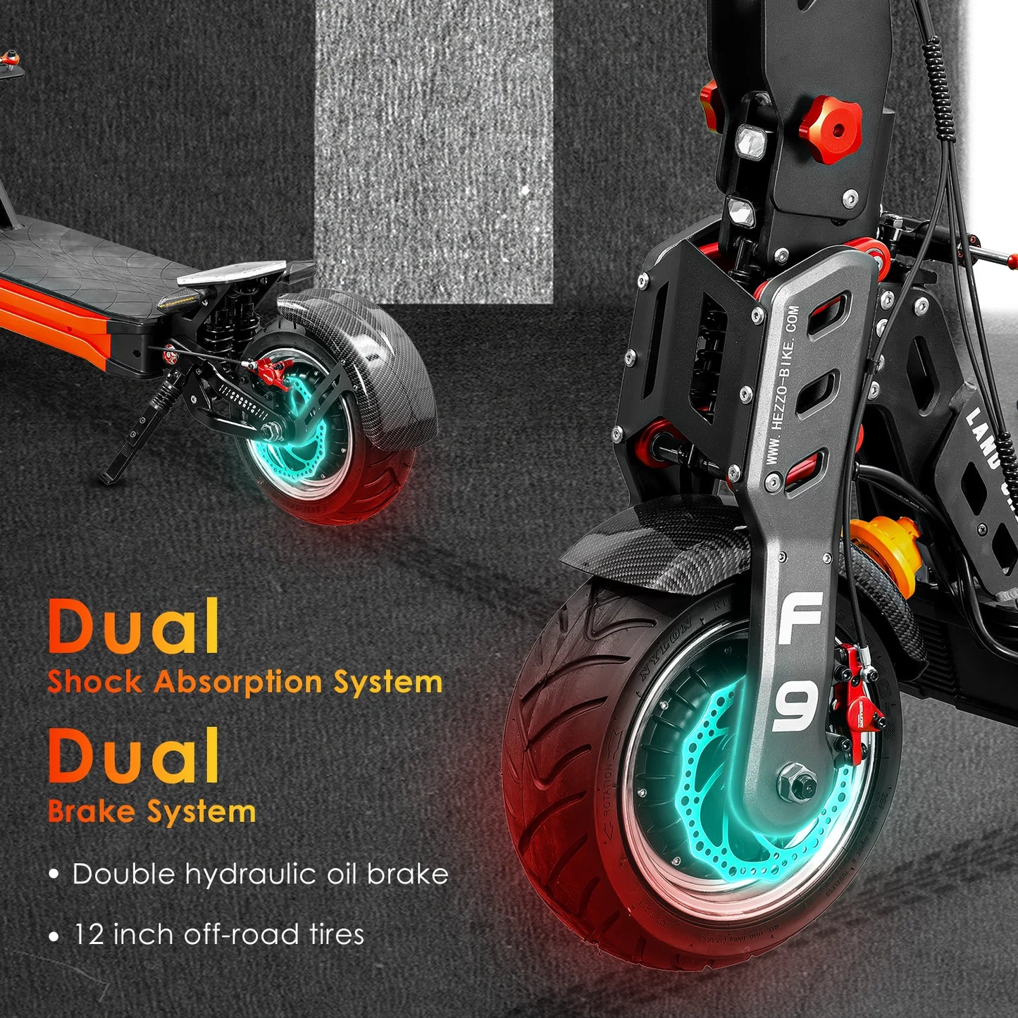 HEZZO F9 60v 8000w Dual Motors Electric off-road Scooter